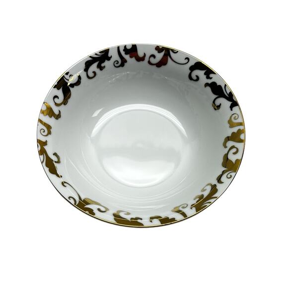 Ciroa Luxe Fine Porcelain Metallic Accents Fiori Pattern Soup Bowl Replacement - Picture 1 of 6